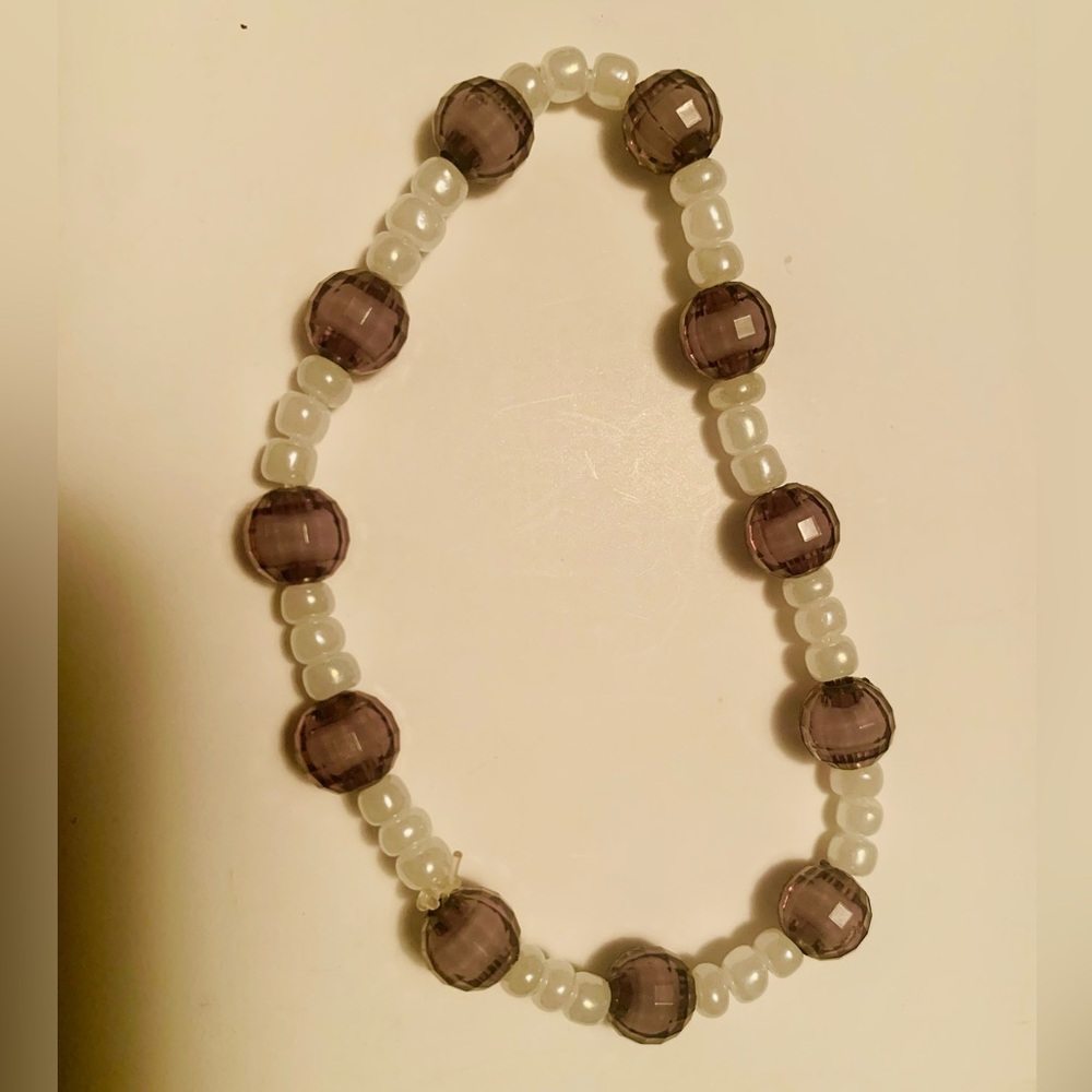 Vintage dark brown and pearl bracelet